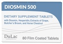 Dulac Diosmin 500, Mikroniseret Diosmin Hesperidin Kosttilskud 1000mg per servering, Horse Chestnut Extract, Butchers Broom & Red Grape Extract, Leg Circulation Support, 80 tabletter, Lavet i Italien