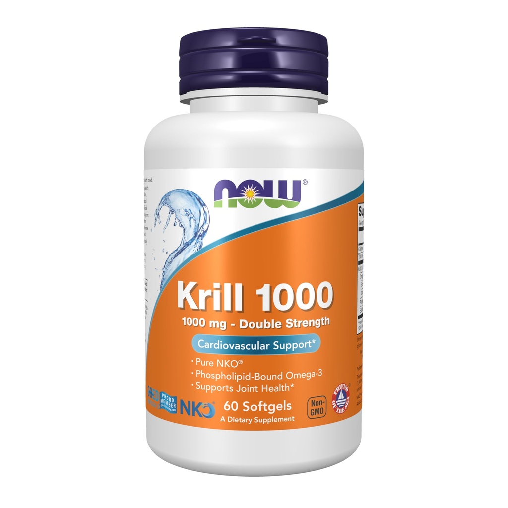 Now Foods Supplements, Neptun Krill, Double Strength 1000 mg, Phospholipid- Bound Omega-3, 60 Softels