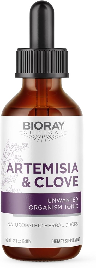 BIORAY Professional Artemisia & Clove - 2 fl oz - Uønsket Organisme Fjernelse med medicinske svampe - Ikke-GMO, Vegetarisk, Gluten Free