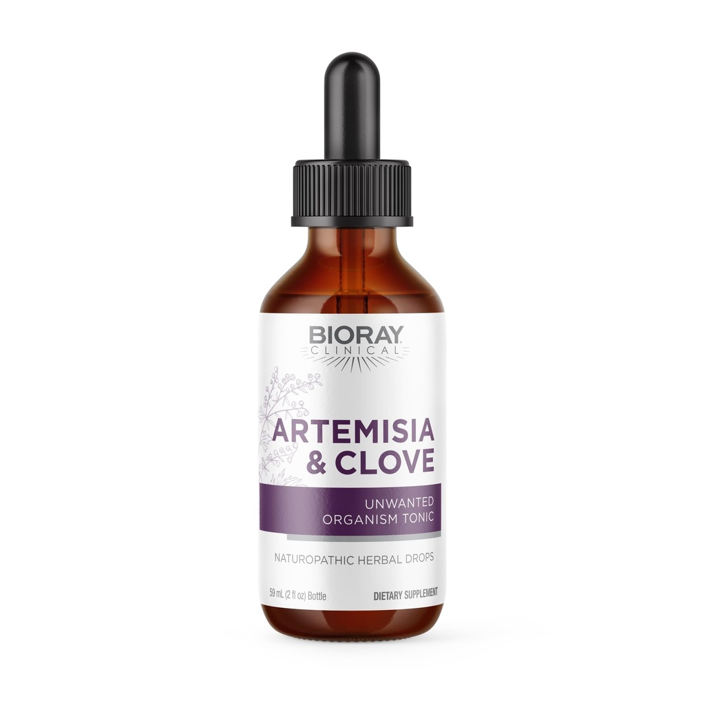 BIORAY Professional Artemisia & Clove - 2 fl oz - Uønsket Organisme Fjernelse med medicinske svampe - Ikke-GMO, Vegetarisk, Gluten Free