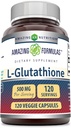 Amazing Formulas L- Glutathione 500 Mg Supplement Note 124; Vegetariske Kapsler Note 124; Non- Gmo Note 124; Gluten- Free