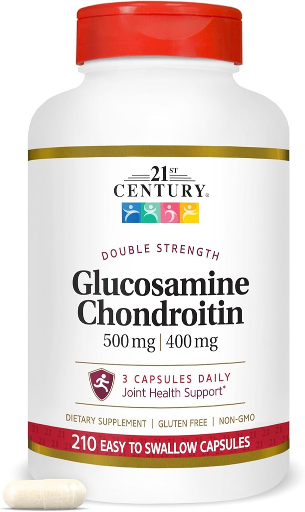 21. århundrede Glucosamin Chondroitin 500 / 400mg - Dobbelt styrke, cp 210 Tæl