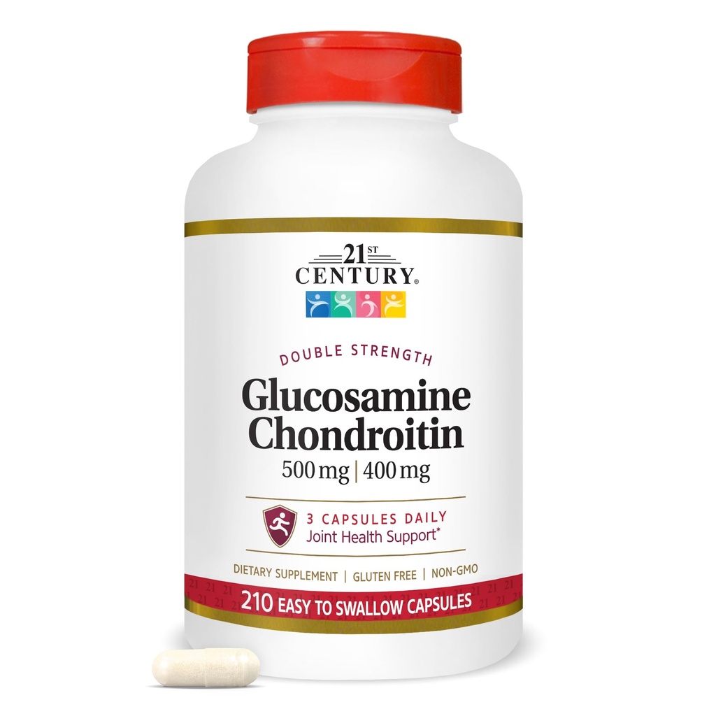 21. århundrede Glucosamin Chondroitin 500 / 400mg - Dobbelt styrke, cp 210 Tæl