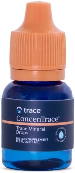 Trace Minerals ConcenTrace Mineral Drops - Flydende supplement til ben & fælles støtte - Aids Hydration & Electrolyte Restoration - Unflavored, 0.5 fl oz (6 Servere)