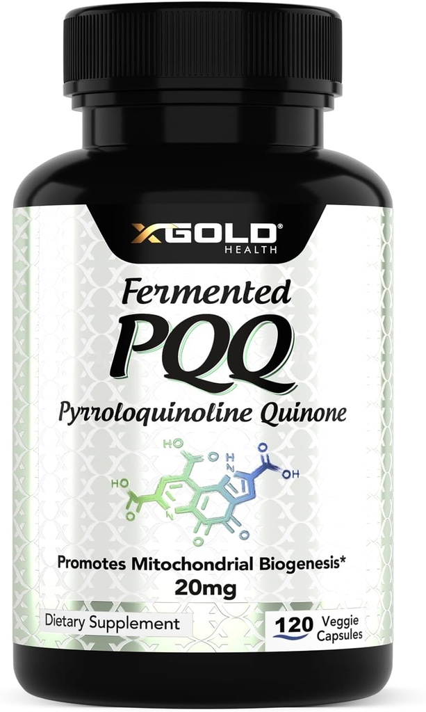 Gæret PQQ (99,7% + Pure) - Mitokondriel Support, Energy Boost, Heart & Brain Health, Bedre søvn - Non- GMO supplement