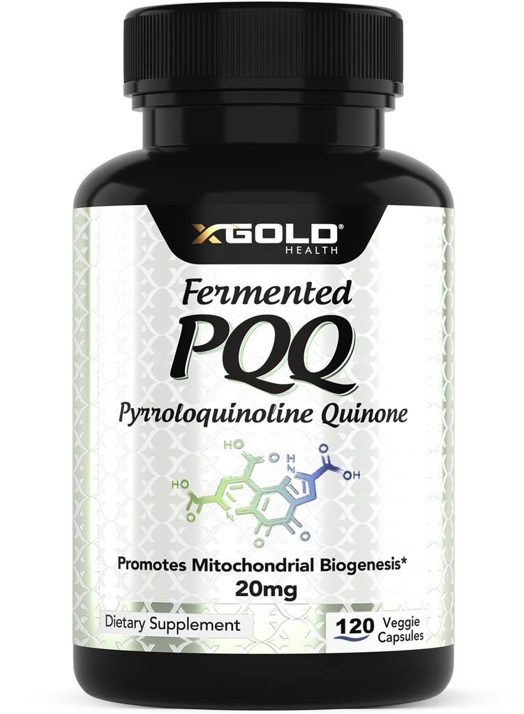 X Gold Health PQQ, Pyrroloquinoline Quinone, 20 mg, 120 Capsules, Promotes the Growth of New Mitochondria, Gluten-Free, Non-GMO, Vegetarian