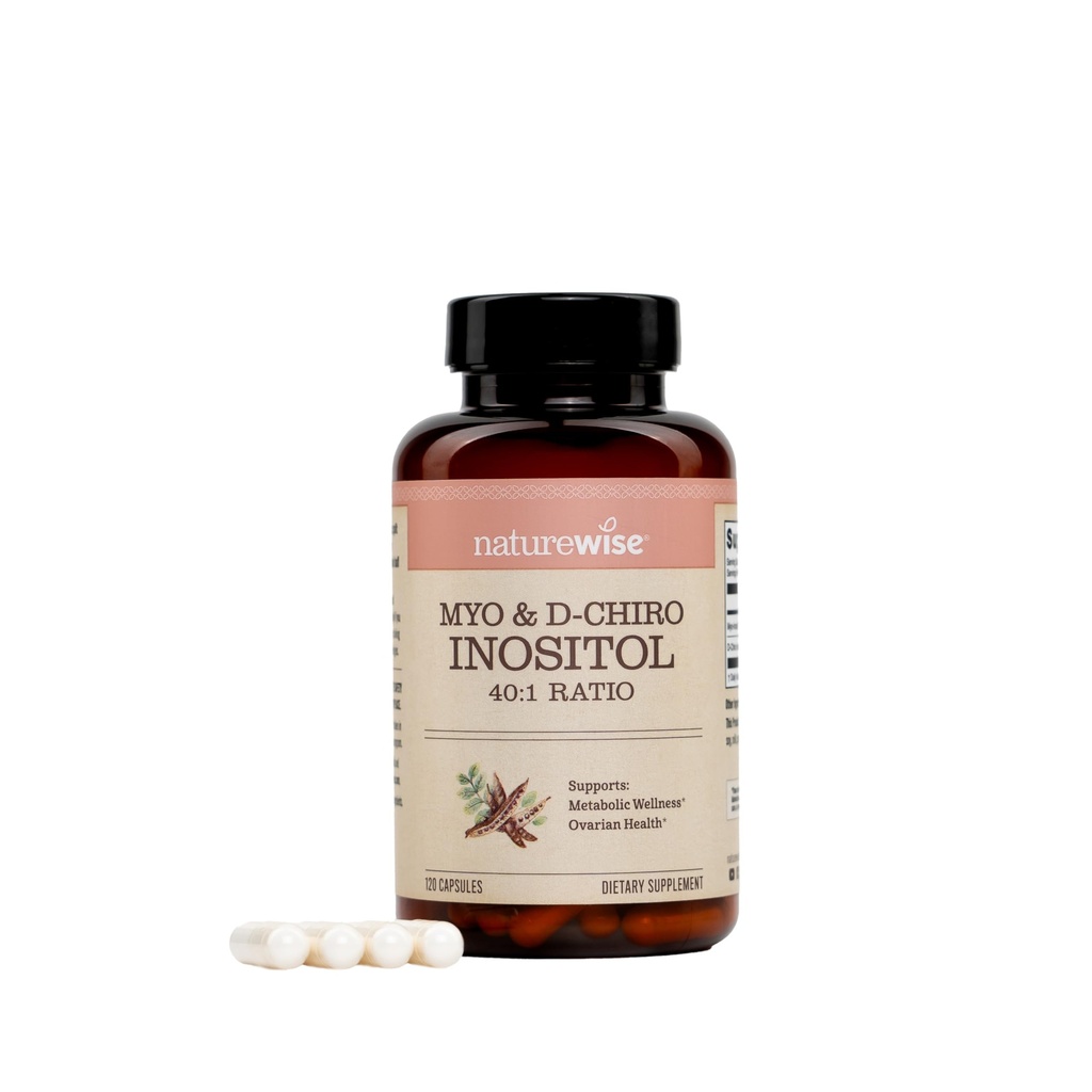 NatureWise Myo-Inositol & D-Chiro Inositol Supplement for Women - Fertility Supplements for Women - Ideal 40:1 Ratio - Myo Inositol 2000mg - Non-GMO, Vegan, USA Manufactured - [30-Day Supply]