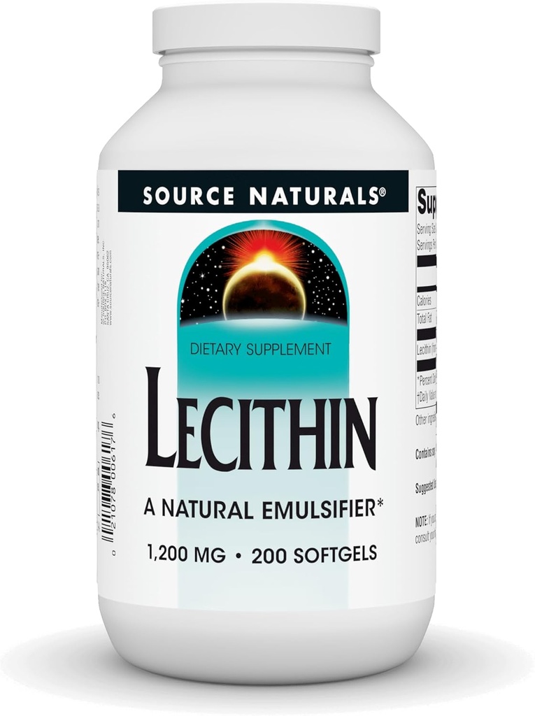 Kilde Naturals Lecithin 1200 mg, En naturlig emulgator - 200 Softgels