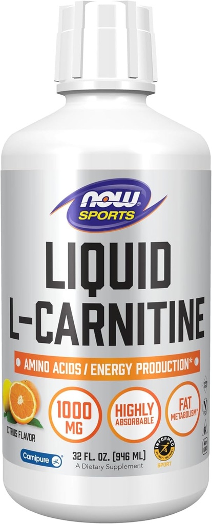 Now Foods Sports, Liquid L- Carnitin, Citrus, 1000 mg, 32 fl oz (946 ml)