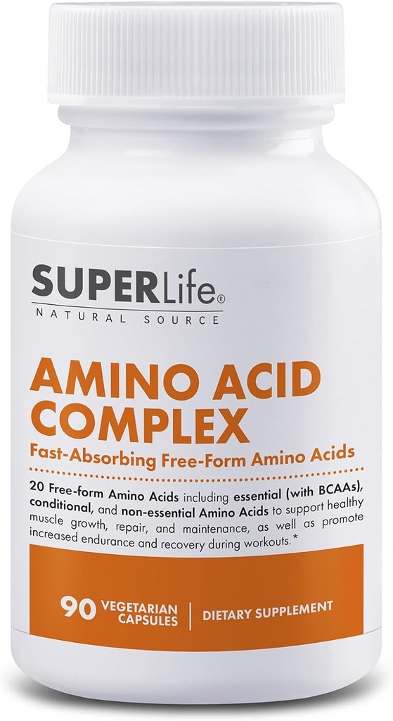Aminosyrekompleks - hurtig Absorbing & Free Form Essential & Branched Chain Aminosyrer BCAAs Note 124; Understøtter muskelvækst, styrke & Recovery