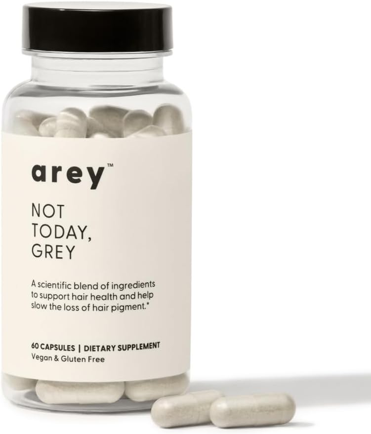 Arey Ikke i dag, Grey Daily Hår Supplement for kvinder & mænd; Summer Grey Hår Vækst & Repigment i 3- 6 Måneder - 124; Promodes Healther, Thicker Hår - 124; Biotin, B + D Vitamin - 124; Vegan & Gluten Free (1 Måned)