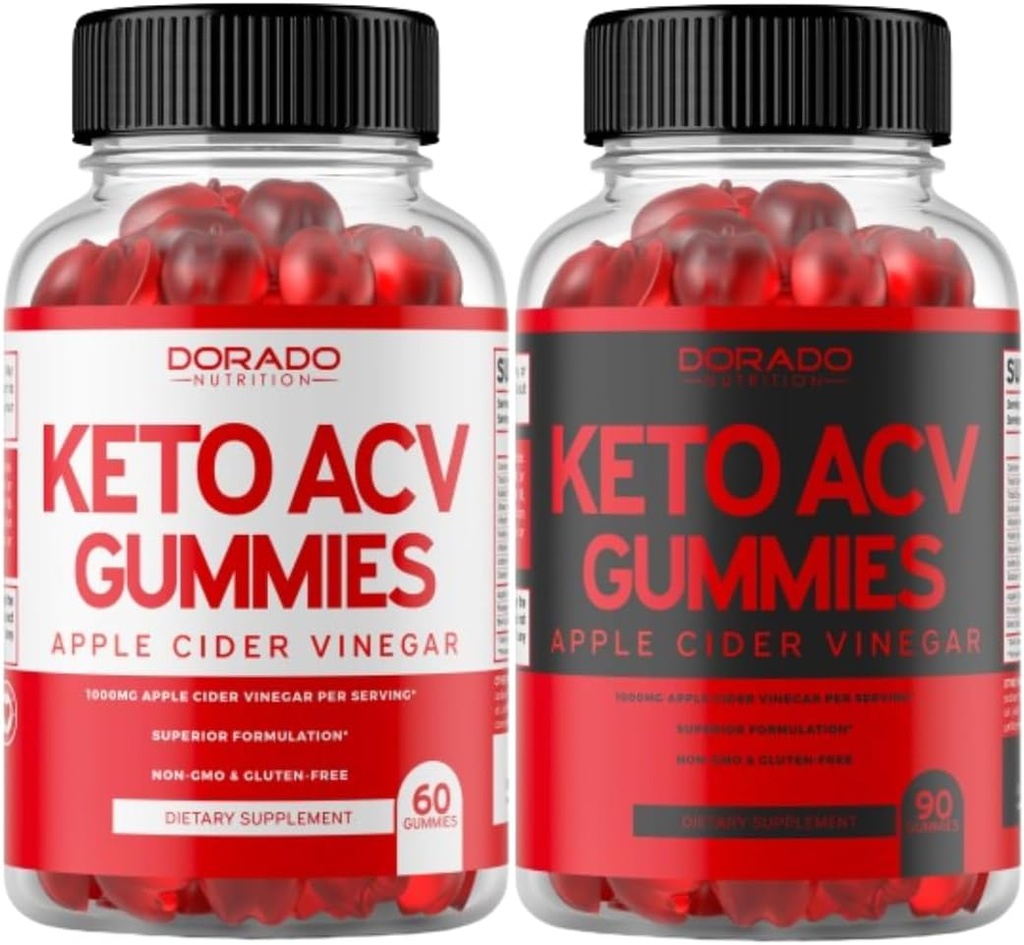 Keto ACV Gummies (60 Greve) og Keto ACV Gummies (90 Greve) til vægttab Advanced Formel (1000 mg) Støtte sund fordøjelse & Metabolisme - lækker Apple Flavor, ikke-GMO, Vegan & Made i USA