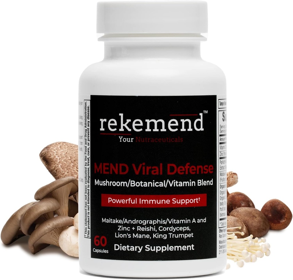 Mushroom supplement til immunstøtte - indeholder Lions Mane, Cordyceps & Reishi Mushroom Ekstrakter - 60 kapsler