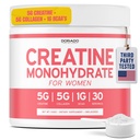 Creatin til kvinder, 124; Creatin monohydrat pulver 5G + 5000mg kollagen + 1000mg BCAA 2: 1: 1 Pulver (30 Serving) Support Lytter, Lean Muscles, Recovery, Energy & Stamina Non- GMO, Gluten Free - USA