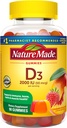 Nature Made Vitamin D3 2000 IE Per Serving Gummies, Knogler, Tænder, Muskel og Immun Health Support, 45 dages forsyning, 90 Vitamin D Gummies til voksne
