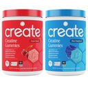 Opret Creatinine Monohydrat Gummies - Rocket Pop Duo - Blå Hindbær & Sour Cherry - Creatinine Gummies for Kvinder & Mænd, NSF Certified, 3. part testet, Anti- smeltning Formel, 180 Greve (2-Pack)