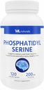 ML Naturals Phosphatidyl Serine 200 mg (Standard) 120 Vegetabilske kapsler. Understøtter hukommelse og hjerne funktion, ikke-GMO, NSF- Certified & cGMP- Compliant