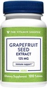 The Vitamin Shoppe Grapefrugt Seed Extract 125MG, Antioxidant Herbal supplement til rejsende immunstøtte med frø og pulp af frisk grapefrugt, Indeholder Citricidal Mærke (100 tabletter)
