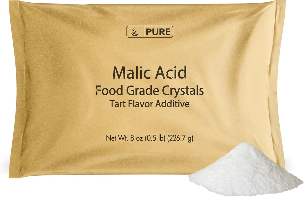 PURE ORIGINAL INGREDIENSER Malin syre (8 oz) Food Grade krystaller, Tart Flavor