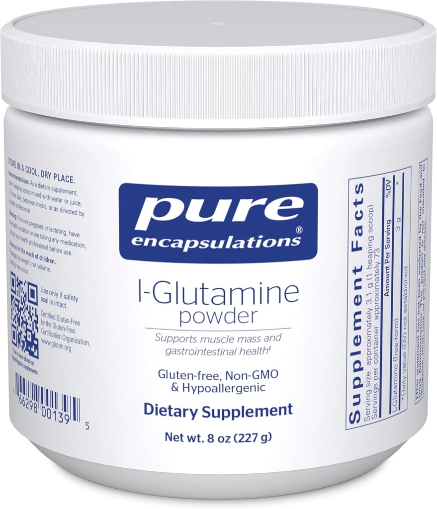 Pure indkapslinger L- Glutaminpulver - supplement til immun- og fordøjelsesstøtte, Gut sundhed og lining, Metabolisme, og muskelstøtte * - med Pure Free- Form L- Glutamin - 8 Ounces