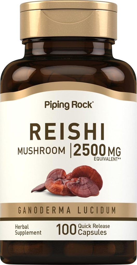 Piping Rock Reishi Mushroom Kapsler 124; 2500mg