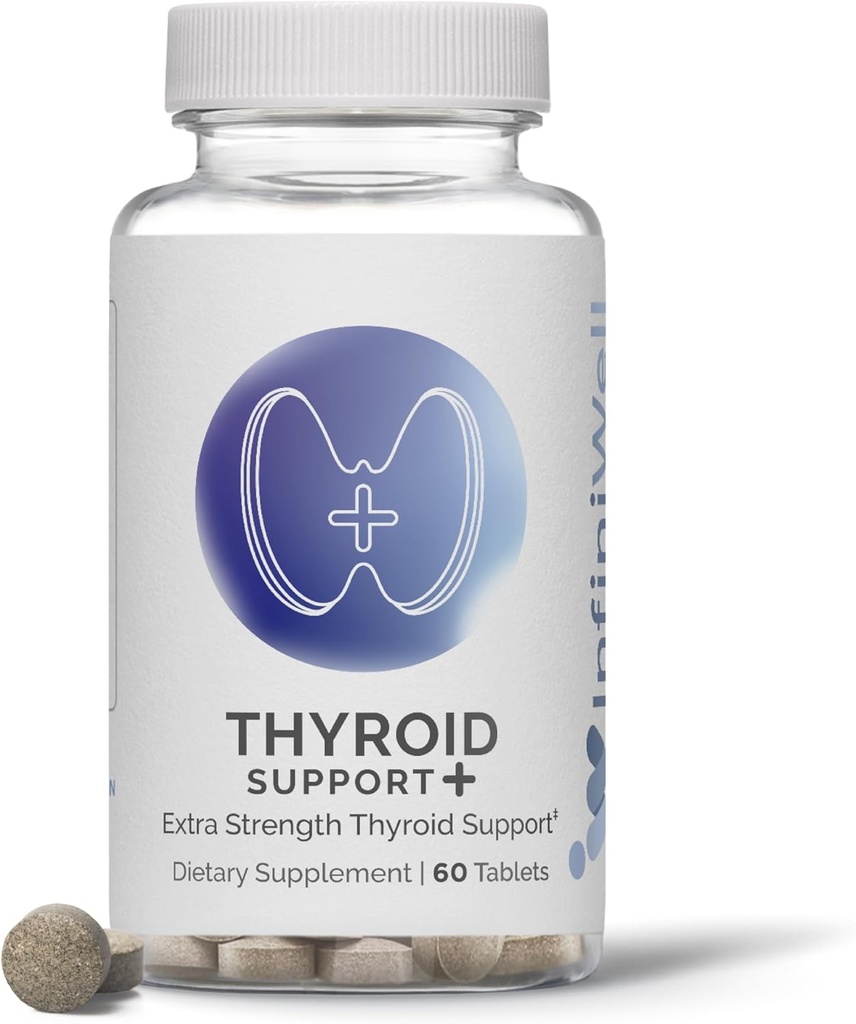 InfiniWell Thyroid Support + - Målrettet Thyroid Support Complex - Promote Hormone Signaling, Metabolic Health & Mitokondriel energiproduktion - med Guggulsterone E- Z (60 tabletter)