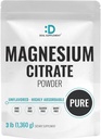 DEAL SUPPLEMENT Magnesium Citrate Powder 500mg, 3lbs - Unflavored, Let Absorbed - Renset spor Mineral for muskel, hjerte, & fordøjelsesstøtte - En om dagen, Non- GMO, Filler Free