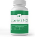 PURE ORIGINALSKE INGREDIENSER L- Lysin HCL (100 kapsler) Altid ren, ingen tilsætningsstoffer eller fyldstoffer, Lab Verified