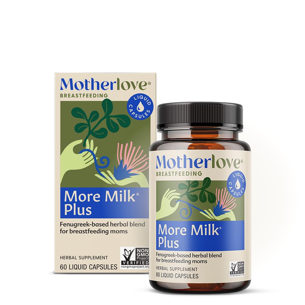 Motherlove More Milk Plus (60 Liquid caps) Fenugreek- baseret laktation supplement til støtte Breast Milk Supply - Non-GMO, Økologiske urter, Vegan, Kosher, Soy- Free