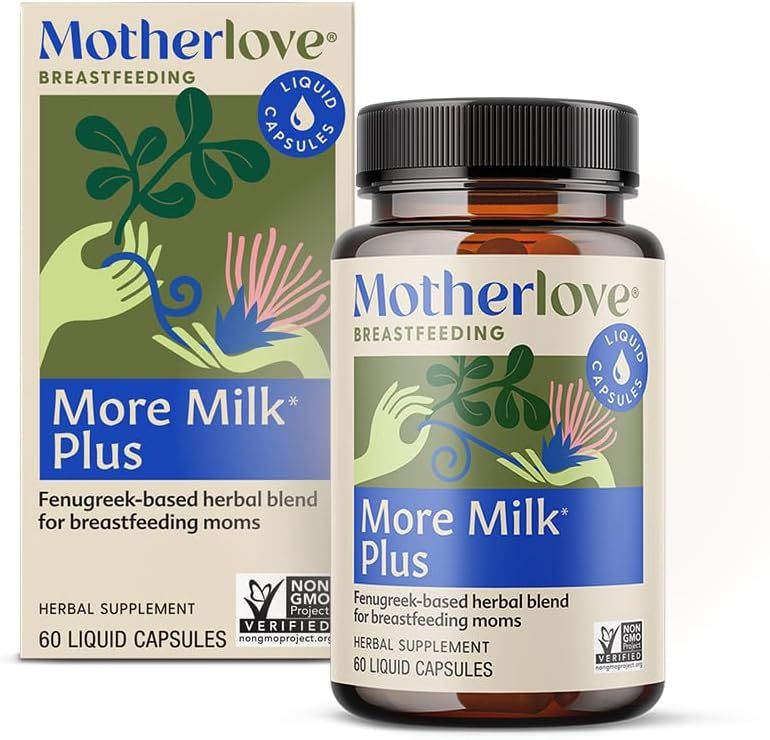 Motherlove More Milk Plus (60 Liquid caps) Fenugreek- baseret laktation supplement til støtte Breast Milk Supply - Non-GMO, Økologiske urter, Vegan, Kosher, Soy- Free