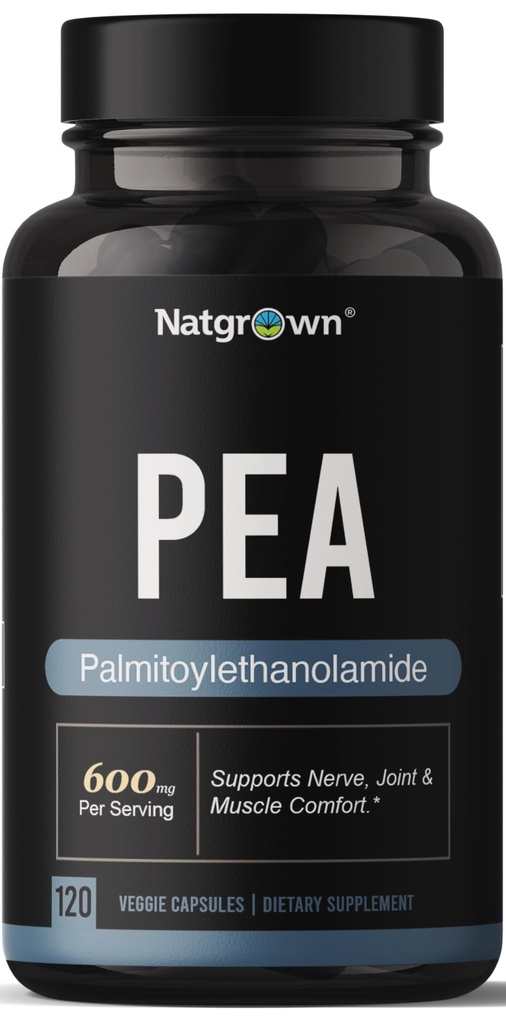 Natgrown Palmitoylethanolamid Pea Supplement 600 mg - 120 kapsler