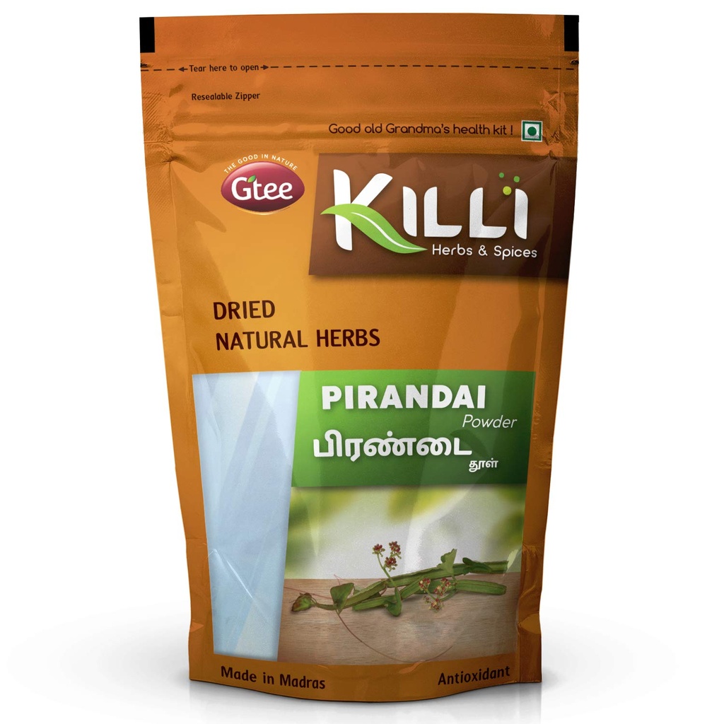 KILLI Pirandai szág 124; Hadjod szág 124; Veld Grape szág 124; Cissus quadrangularis szág 124; Nalleru Powder, 100g