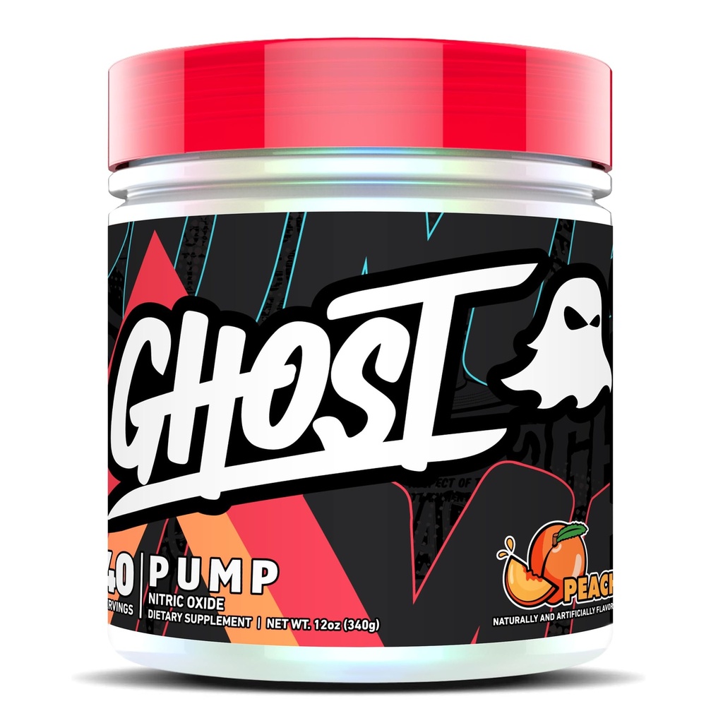 GHOST pumpe nitrogenoxid pulver, Peach - 40 Servering - Sukker- Free & Stim- Free Pre- Workout Kosttilskud - L- Citrullin, Arginin Nitrate & L- Glutathione - Soy & Gluten- Free, Vegan