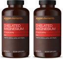 Elementer - Chelated Magnesium, 240 tabletter, 270 mg per servering, som Magnesium Glycinate Chelat, Vegan (pakning med 2)