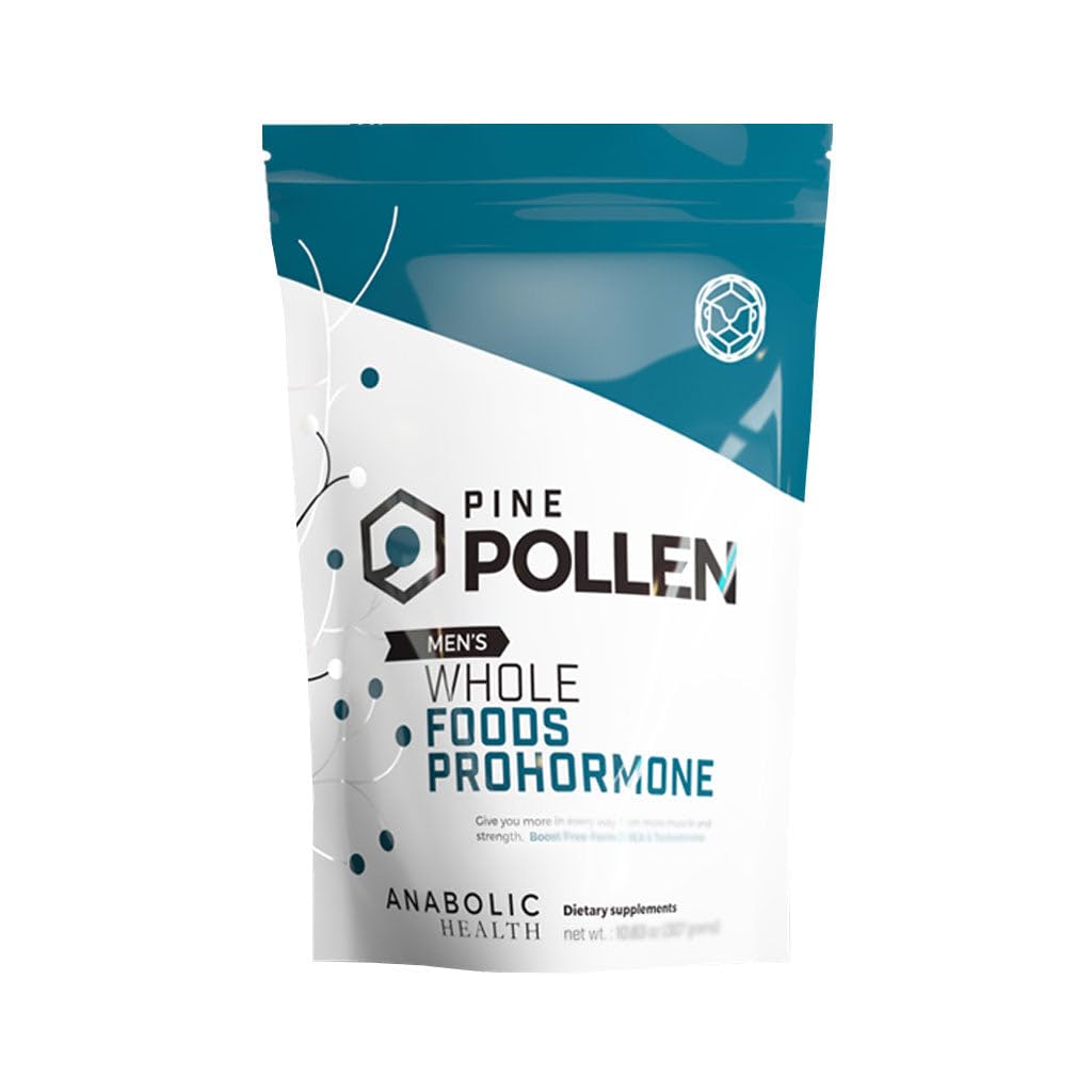 Pine Pollen Powder – Natural Whole Foods Prohormone & Testosterone Booster for Men to Boost Energy, Stamina, Hormone Balance, Anti-Aging & Nutritional Restoration – Powder (60g)