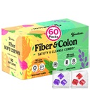 Fiber Gummies & Colon Gentle Cleanse - 180 Soft Chews Fiber Gummies for Adults, 50 B Probiotics, Psyllium Husk & Senna - Colon Detox Cleanse for Gut Health, Regularity & Bloating Relief