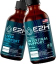 E2H: Leversupporttillæg og avanceret intestinal support124; Vegan, Non- GMO - 2 Fl Oz Hver (4 Fl Oz i alt) - Bundle
