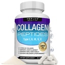 Toplux Multi Collagen Peptider 1800 Mg Complex - Type I, II, III, V, X Premium Collagen Complex for bedre hud & hår, stærk fælles, hydrolyseret protein, for mænd kvinder, 90 kapsler, supplement