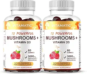Vitamatisk champignon Kompleks med D3, 60 Pectin Based Gummies, (pakke med 2)
