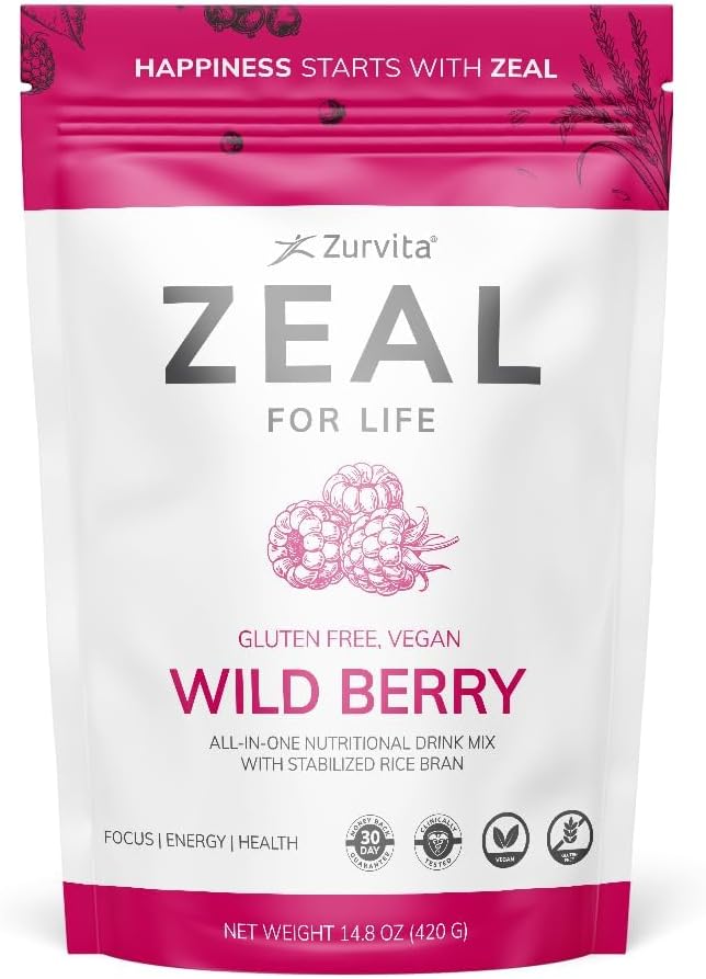 Zurvita - Zeal for liv 30- Day Wellness Bag - Wild Berry Flavor - Daglig Nutritional Supplement for Vitality, Immunitet, & Samlet Wellness - 420 Bedste