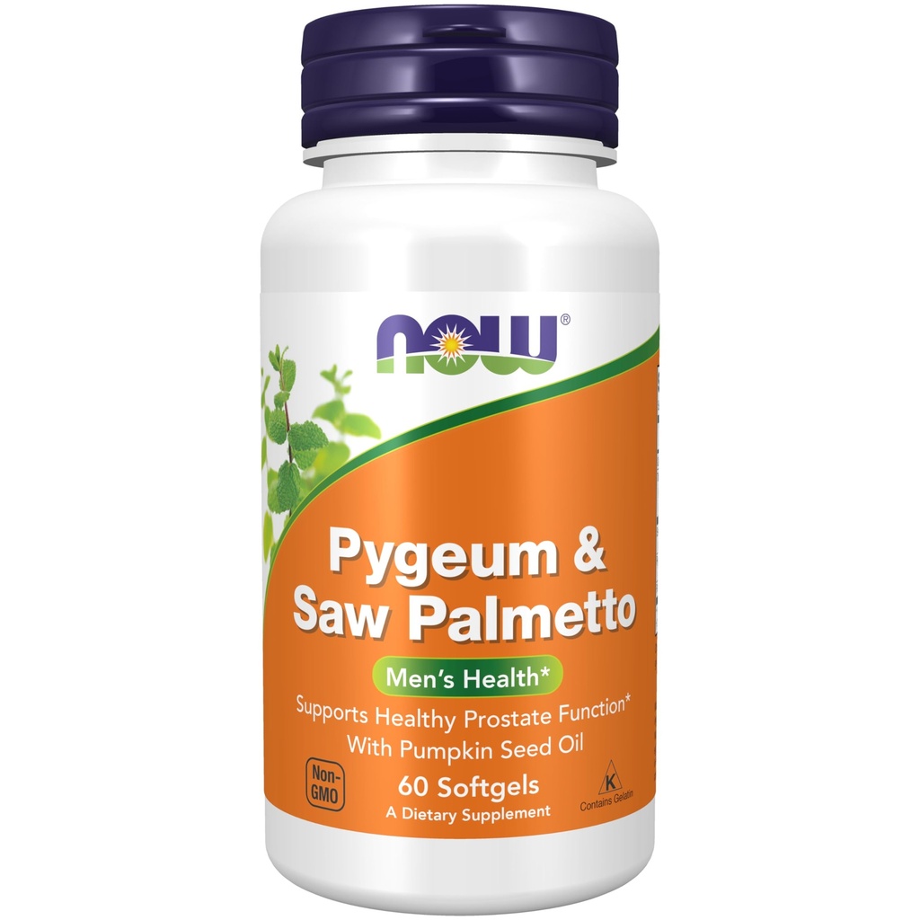 Now Foods Supplements, Pygeum & Saw Palmetto med Græskar Seed Oil, Herresundhed *, 60 Softgels