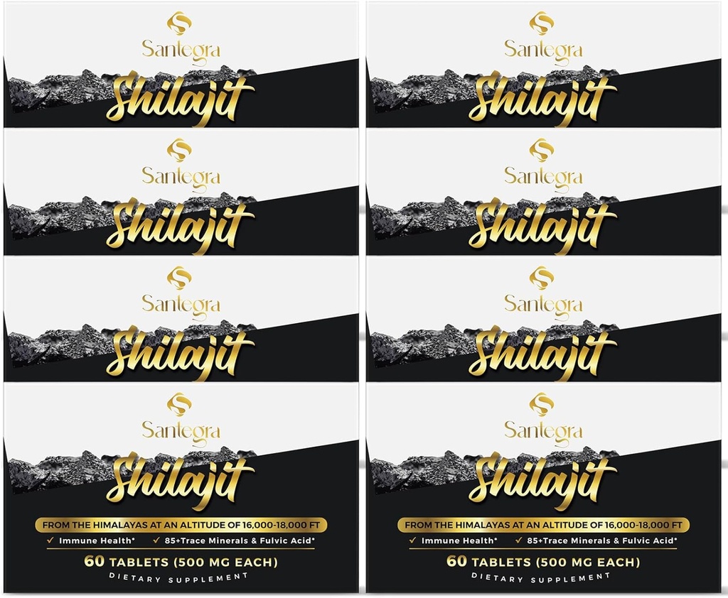 30. 000 MG Shilajit Tablets, 100% Shilajit Pure Tablets for Women & Men, Himalayan Organic, Fulvic Acid & 85 + Trace Minerals, Resin Supplement for Energy and Immune System, 480 Counts