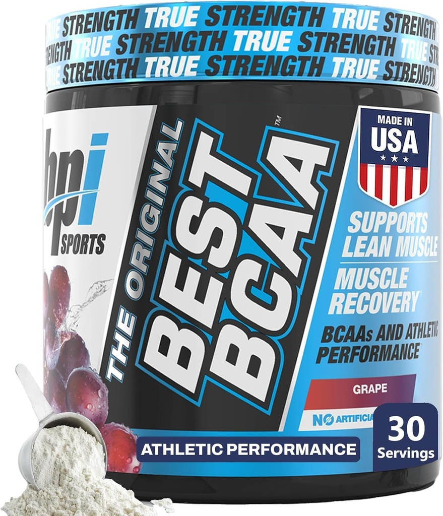BPI Sports Best BCAA Powder - Muscle Recovery Support - Branched Chain Amino Acids | Building Blocks of Protein and Muscle - Post Workout Recovery – Hydration - Grape, 30 Servings