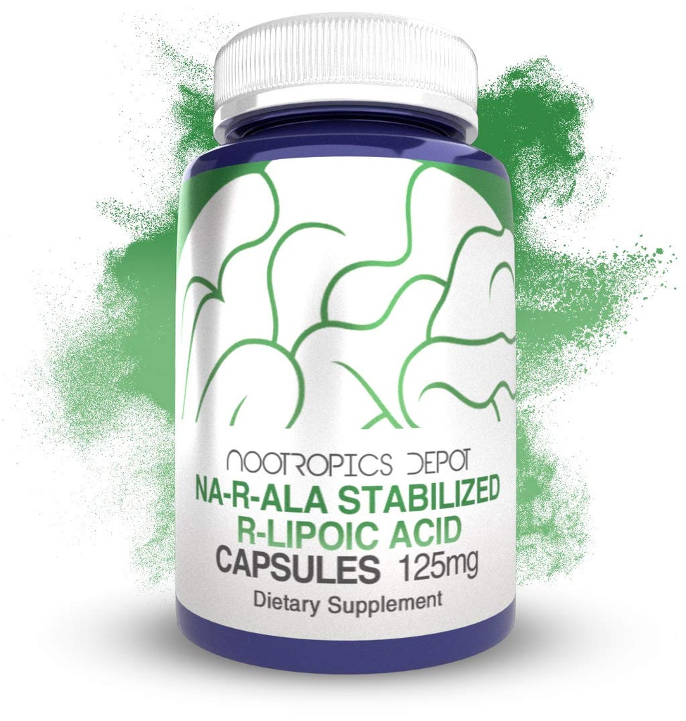 Nootropics Depot NA-R-ALA Stabilized R-Lipoic Acid 125mg Capsules (60 Count) | Supports Mitochondrial Activity | Promotes a Healthy Metabolism