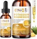 2 Pack Kalium Magnesium Supplement Flydende - Høj Absorption Calm Magnesium Complex & Kalium 99mg Plus Calcium, D3- vitamin, Zink til ben kramper & ben & energi & immunforsvar - 2 Fl oz