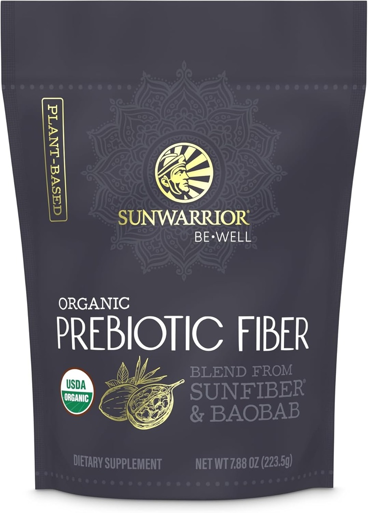 Sunwarrior Fiber supplement Prebiotic Organic Medical 124; Vegan Fiber supplement Plant- drevet Gut Health Booster med rene ingredienser til fordøjelsesmæssig Harmony Medical 124; Vegan & Non- GMO Medical 124; 8oz Pouch (30 SRV) være godt