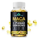 3 i 1 Ashwagandha + Maca Root + Panax Ginseng - Natural Supplement for Energy, Stamina, og Stress Support, 120 Softgels