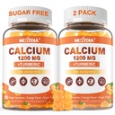 Calcium 1200 mg med vitamin D3 Gummies - Calcium + gurkemeje for kvinder og mænd med vitamin K2 B12 - Support Bone & Muscle - Sugar Free - Vegan (120 Tæl)
