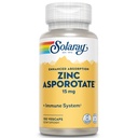 Solaray Zink Aspotone 15 mg Chelated Complex - 124; Immunforsvar & endokrine Support, Cell & Skin Health Formel, 100 VegCaps