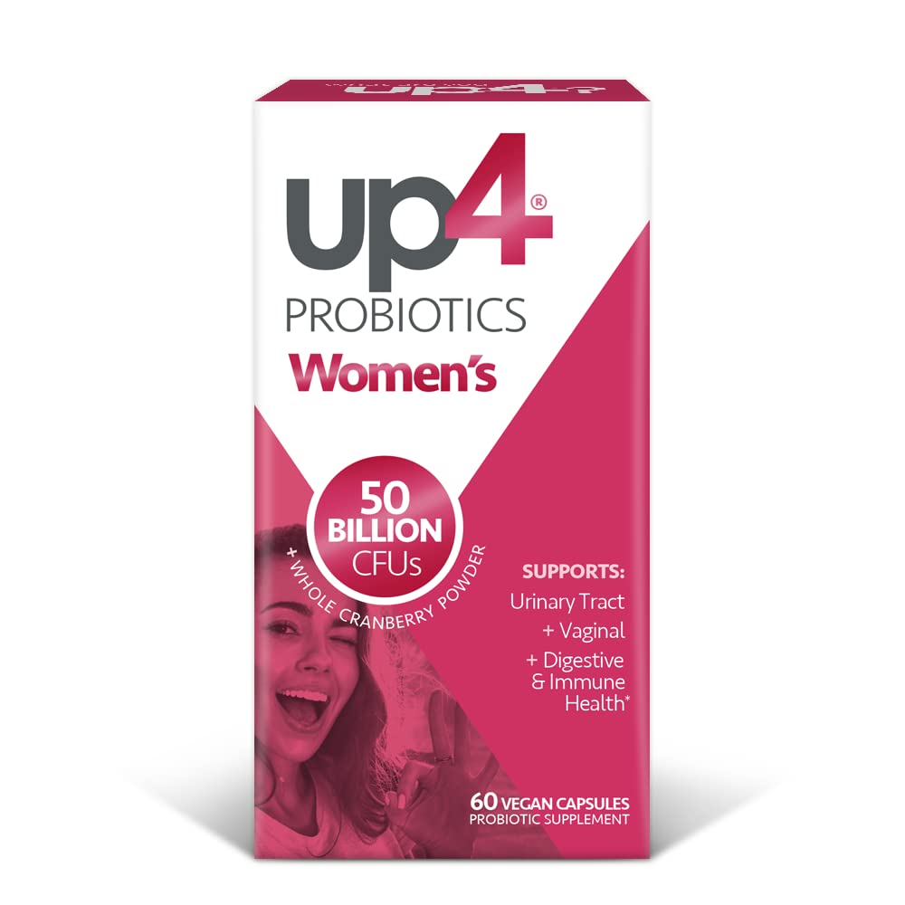 up4 Probiotisk supplement til kvinder, vaginal, fordøjelses- og immunforsvar, 50 milliarder CFU Garanteret, ikke-GMO, gluten fri, soja fri, Vegan, 60 greve
